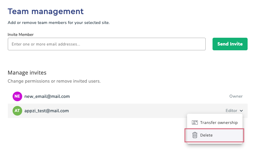 Click Leave Portal to remove the old email