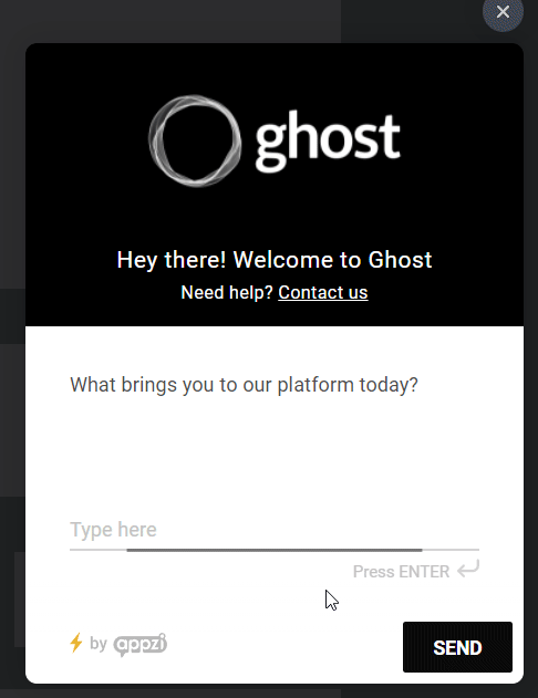 Ghost, onboarding